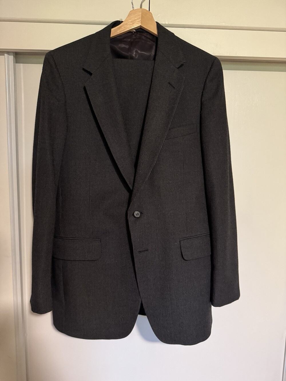 Vintage DAKS London Pinstripe Wool Suit | 40R / 32W | Made in USA